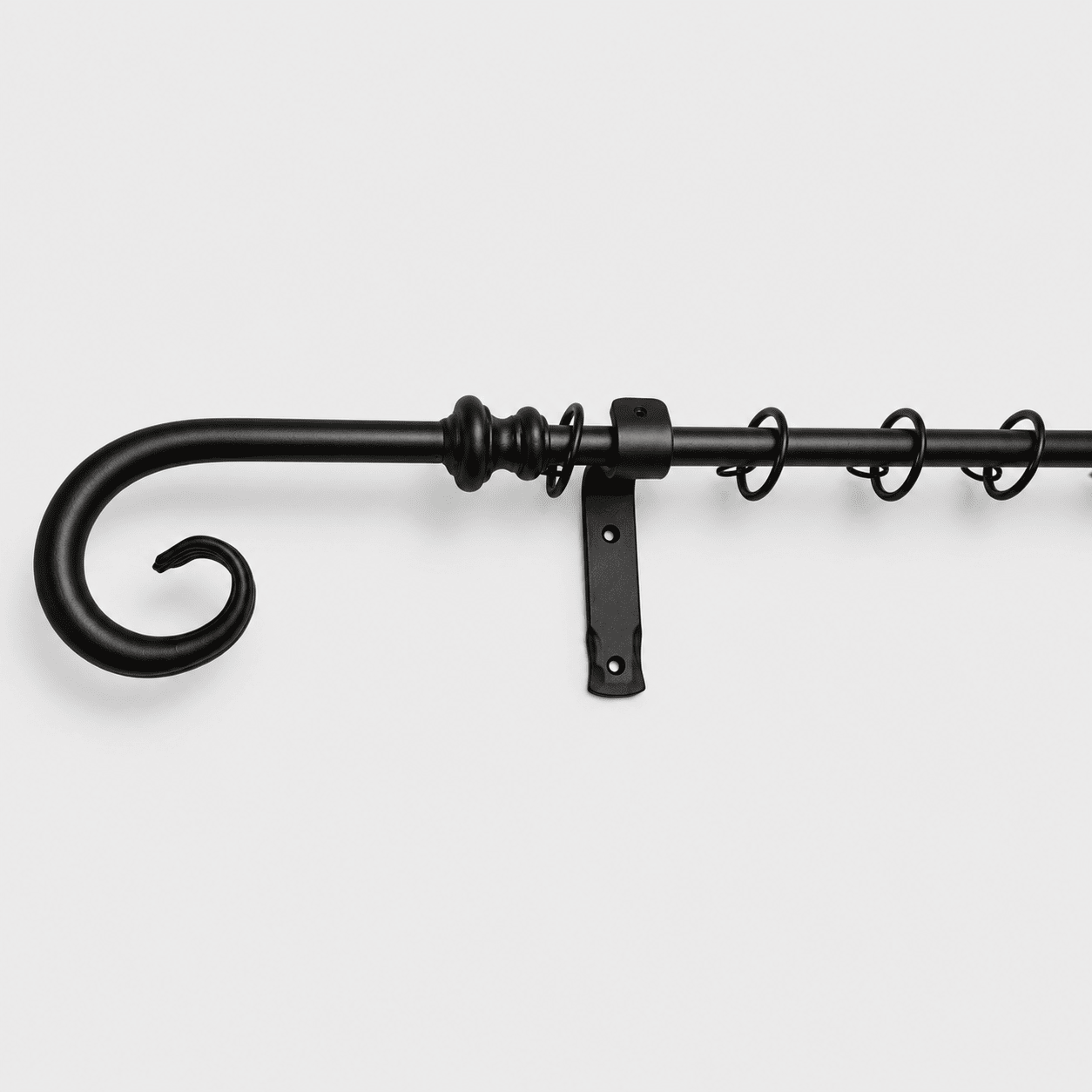  Solid 16mm Wrought Iron Curtain Pole Set with Scroll Finials  